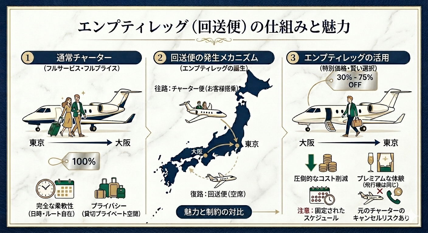 エンプティレッグ（回送便）の仕組みと魅力